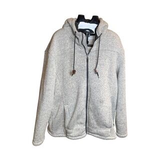 Rugged Elements Mens Grey Fleece Sherpa Lined Full Zip Soft Hoodie Jacket XL
